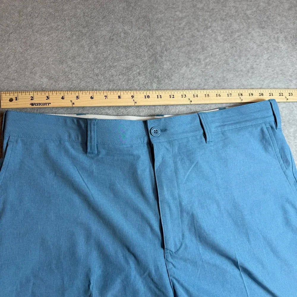 Reebok Golf Mens Flat Front Performance Shorts Blue Stretch Size 44